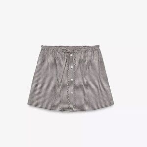 Zara Black & White Gingham Mini Skirt